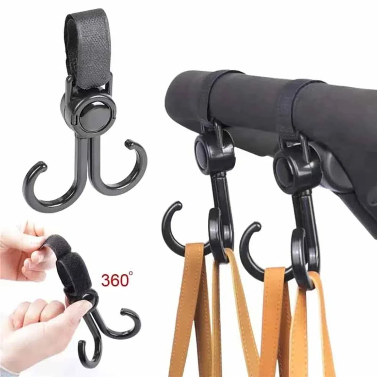 Travel Accessories For Baby - Ganchos dobles giratorios para cochecito de