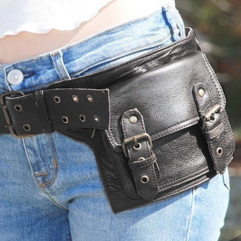 Travel Accessories Europe - Riñonera con cinturón de cuero PU