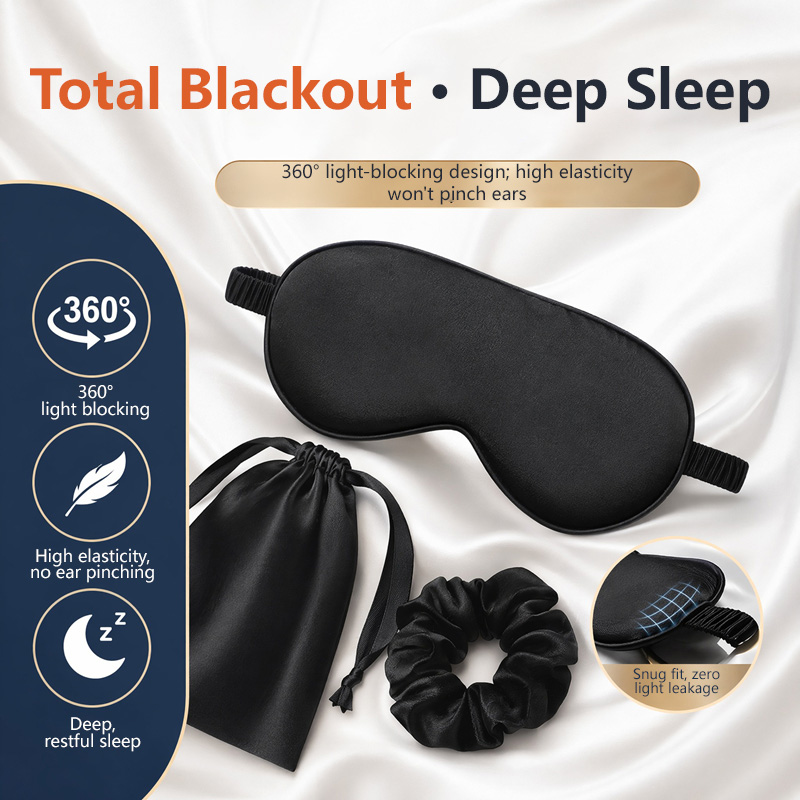 Travel Accessories Eye Mask - Antifaz de seda, juego de 3