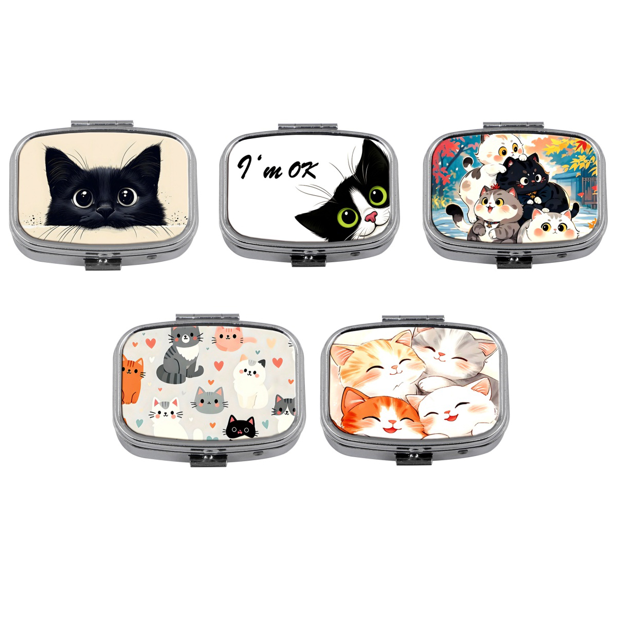 Travel Accessories Organizer Case - Pastillero de gato bonito, organizador de