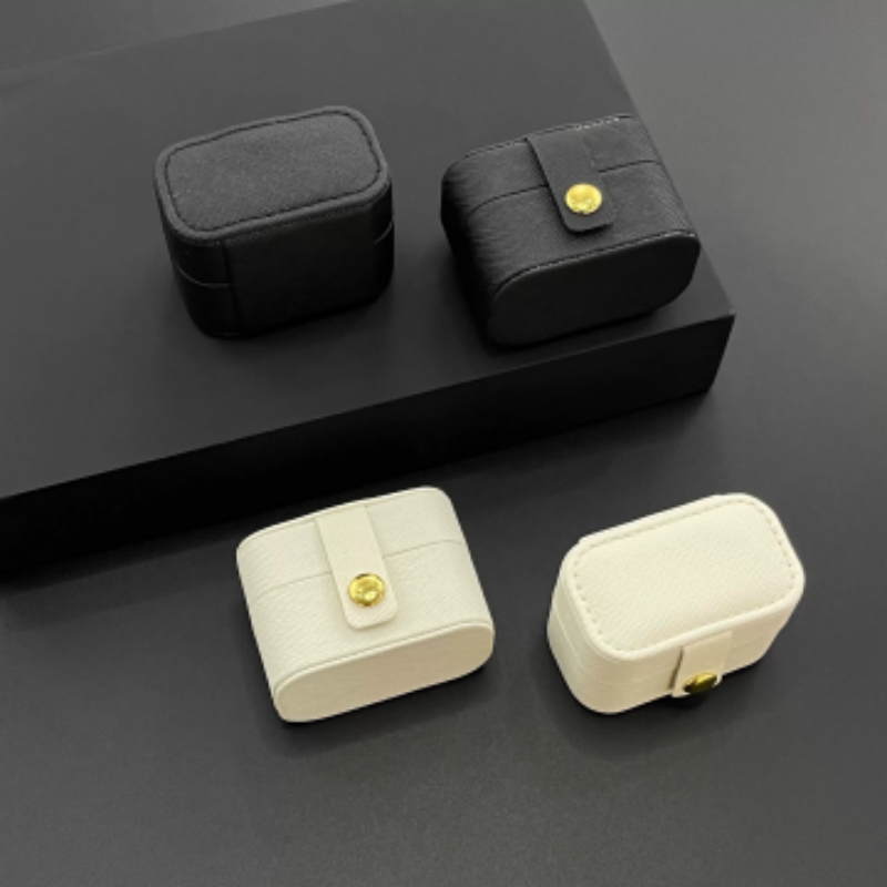 Accessories Travel Jewelry Box - Estuche de Joyería Portátil de Cuero,