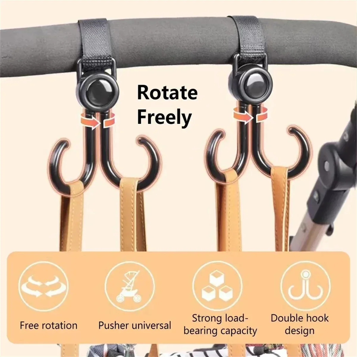 Ganchos dobles giratorios para - Travel Accessories For Baby reseña y precio