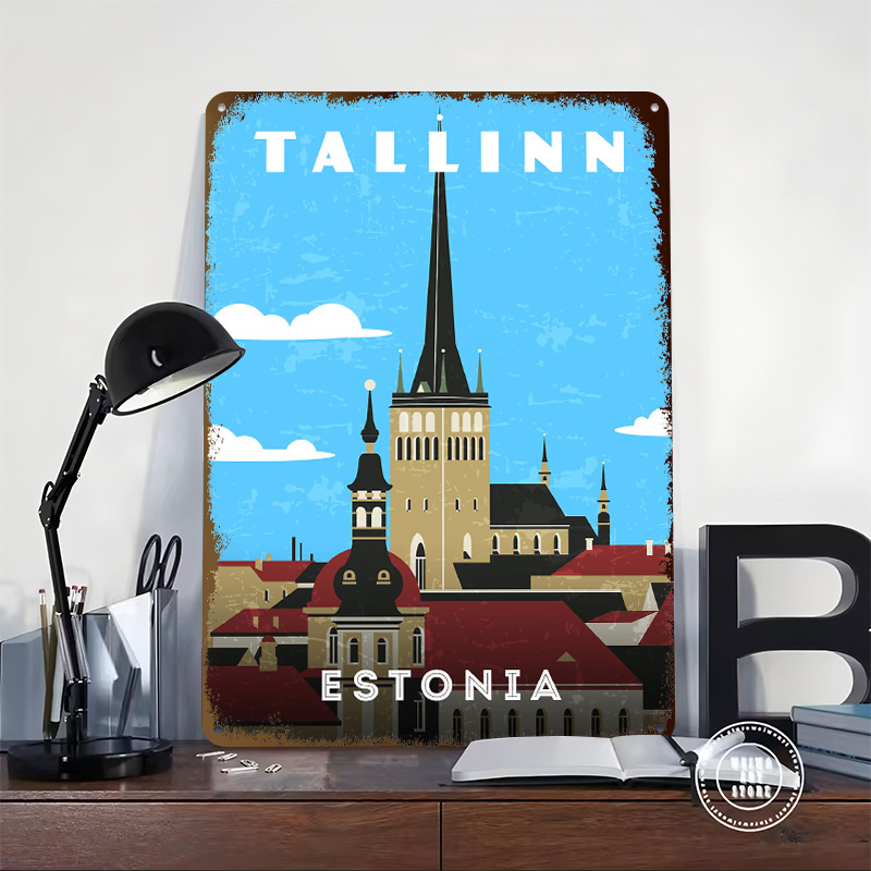Póster de viaje retro de Eston - Travel Accessories Europe reseña y precio