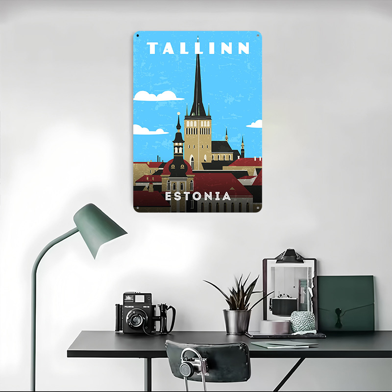 Póster de viaje retro de Eston - Travel Accessories Europe reseña y precio